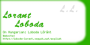 lorant loboda business card